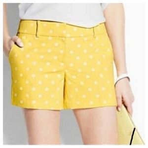 Ann Taylor Yellow Shorts Polka Dots Sz 8